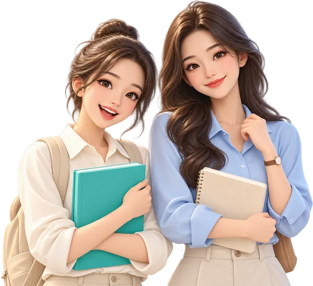 ภาพประกอบนักศึกษากับคนทำงานกำลังถือหนังสือเรียน